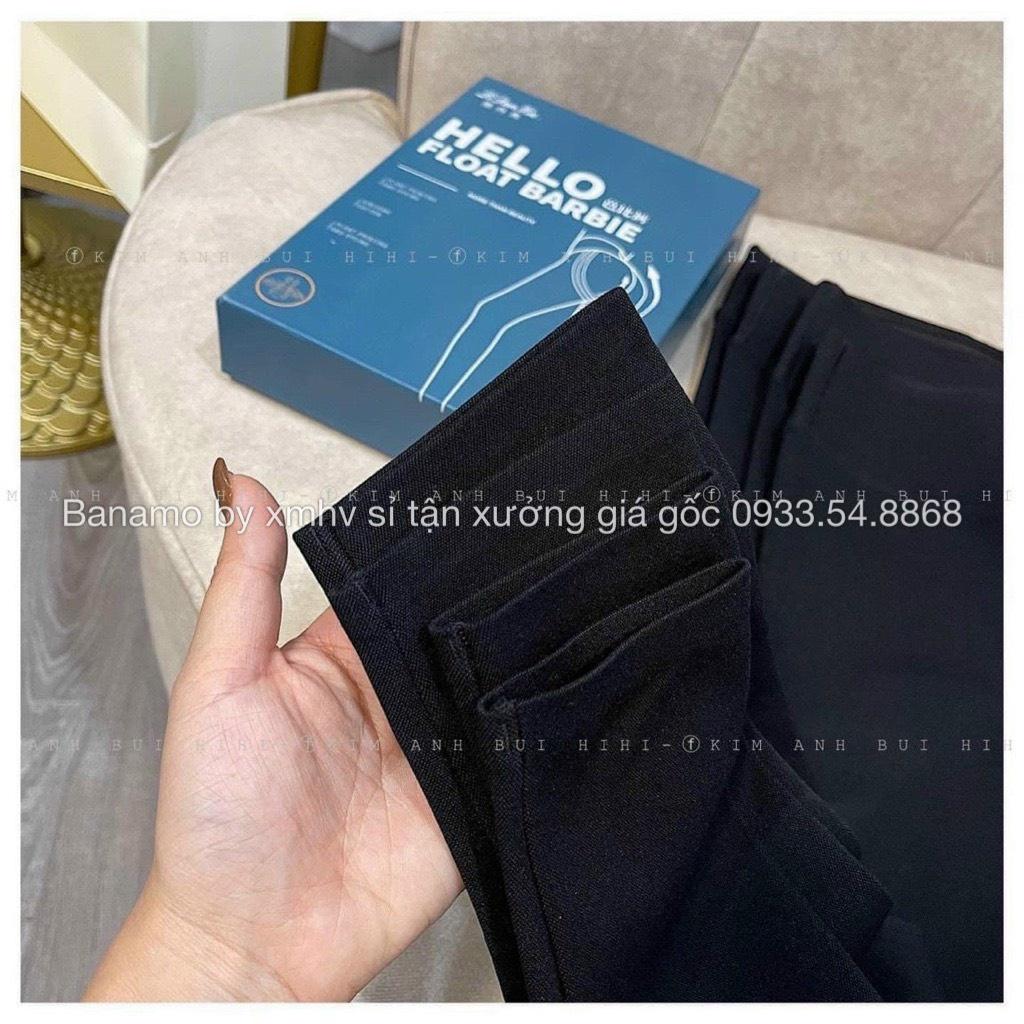Quần legging cạp cao ghen bụng hộp xanh HELLO mẫu mới Banamo Fashhion 7112