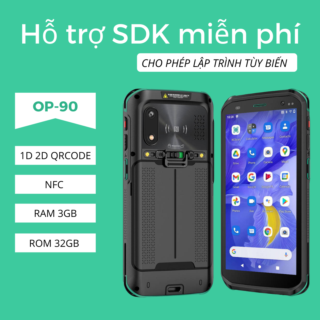 Máy quét mã vạch PDA đọc được CCCD – Máy kiểm kho PDA Android 11 – Máy PDA OPTORI OP90 ( Hàng chính hãng)