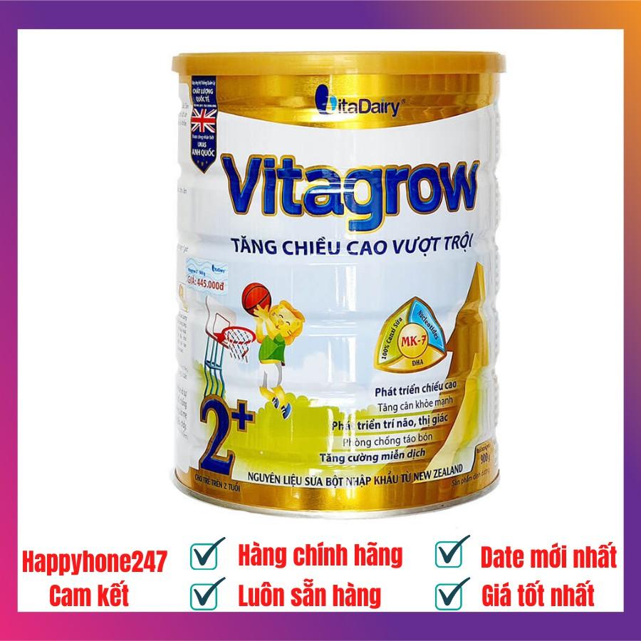 Sữa Bột Vitadairy Vitagrow 2+ Hộp 900g phát triển chiều cao tối đa cho bé