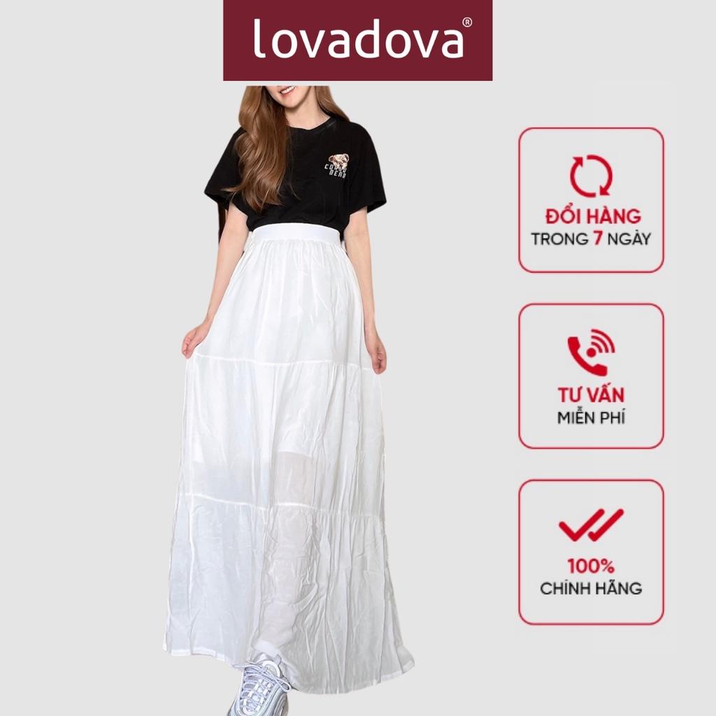 Chân Váy, Cách Điệu Đơn Giản, Trơn, Màu Trắng - Lovadova 21S04C002