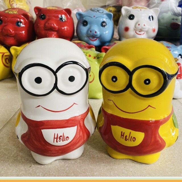 Heo đất ảnh thật shop tự chụp, heo đất hình Minion dễ thương, heo đất tiết kiệm