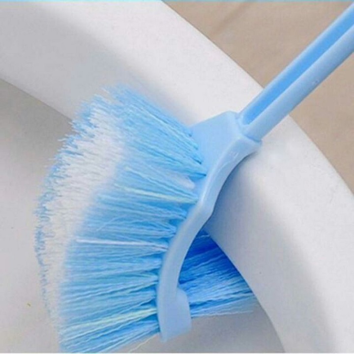 Cọ bồn cầu toilet 2 đầu cán dài lông chổi mềm bằng nhựa cao cấp