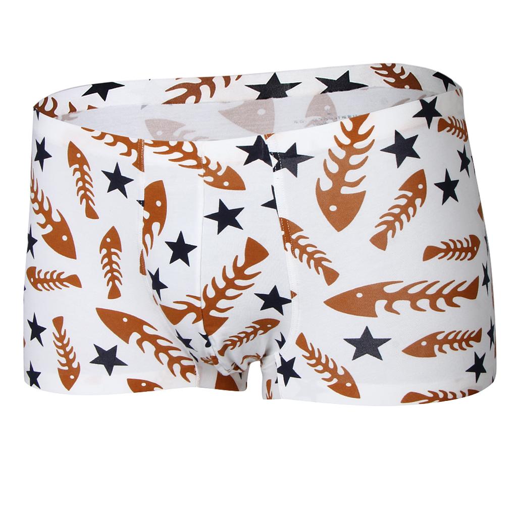 Men’s Stretchy Boxer Briefs Novelty Printed Panties Underwear Underpants