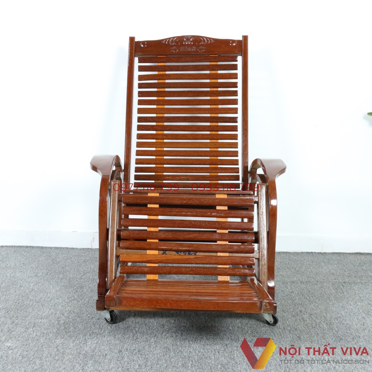Ghế Nằm Thư Giãn Gỗ Nghiến Màu Nâu Đẹp Giá Rẻ