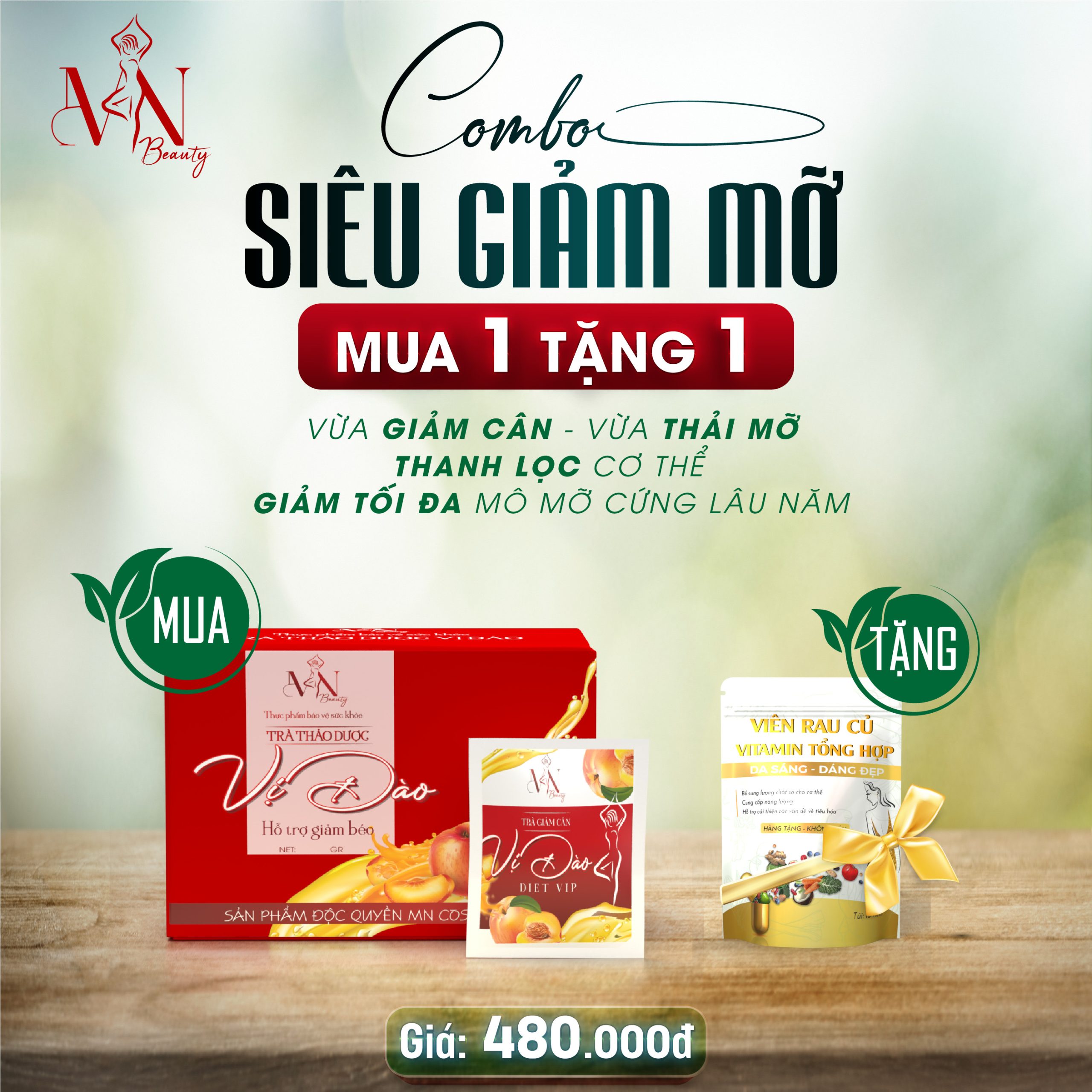 (Mua 1 Tặng1) Trà Đào Đông Anh MN Beauty Group - Trà Hỗ Trợ Giảm Cân An Toàn - Hiệu Quả - Thơm Ngon