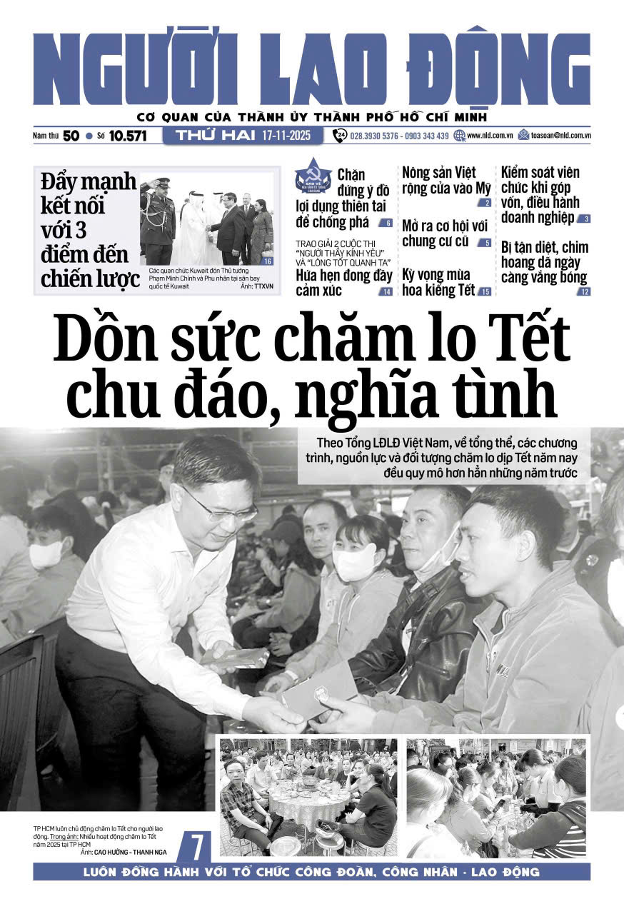 Nhật báo Người Lao Động từ ngày 17-11-2025 đến 23-11-2025
