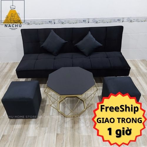 [FREESHIP] Bộ Ghế Sofa Bed, Sofa Giường 1m7 Đa Năng BẰNG VẢI NHUNG, Thông Minh 2in1 Cao Cấp Nachu Home