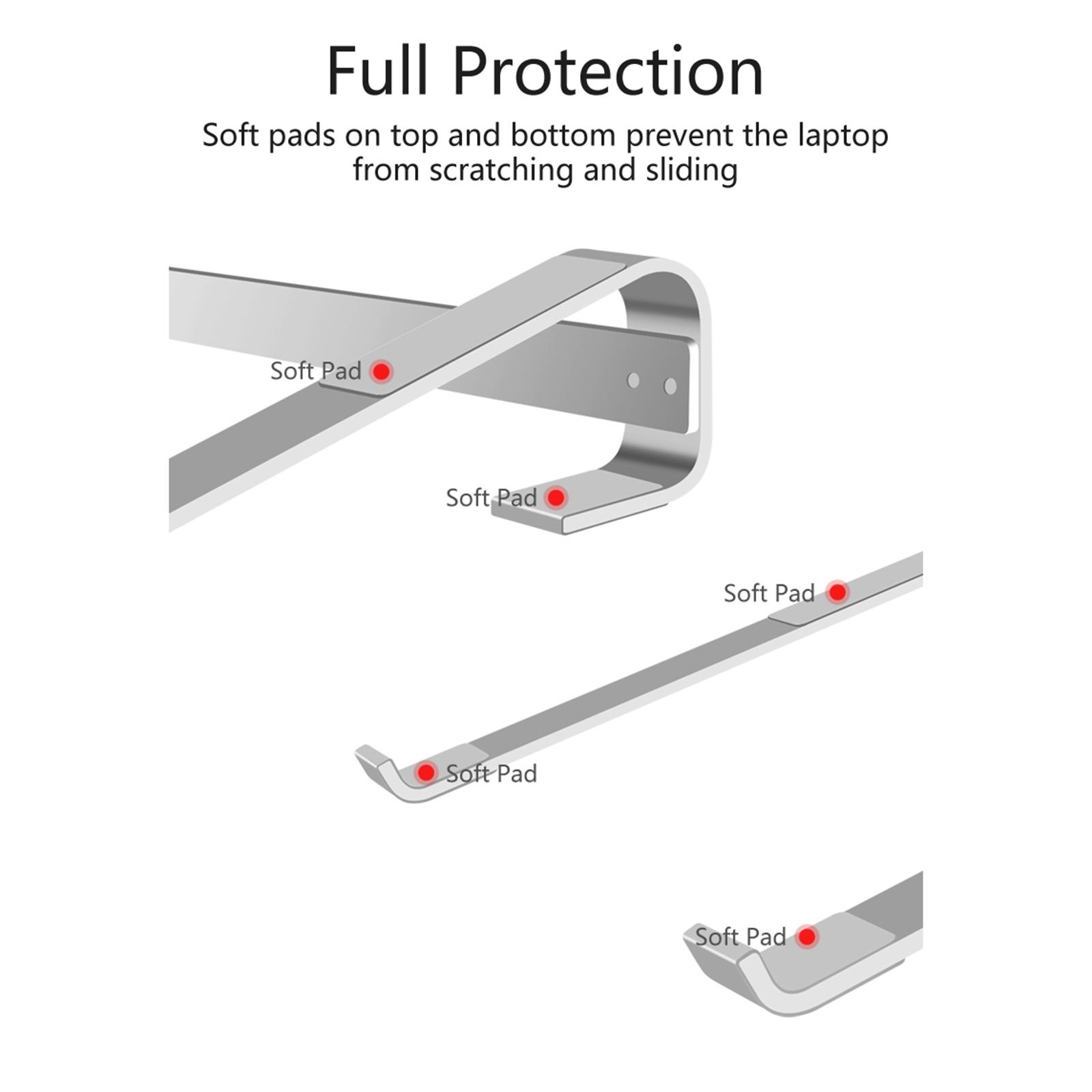 Aluminum Laptop Stand Stable Ergonomic Computer Stand Riser for 10-18Inch Desk Computer