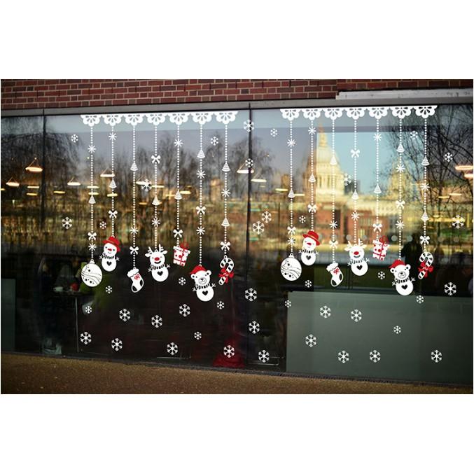 Decal trang Trí Noel - Rèm dây Người tuyết nhí