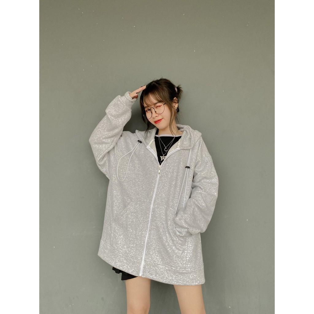 Áo khoác hoodie zip unisex HOMIES dây rút liền mũ có túi