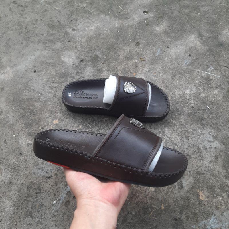 Dép quai ngang nam da thật