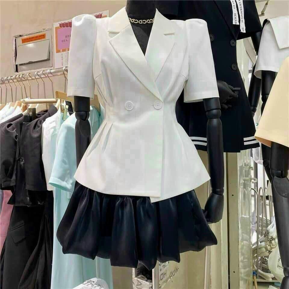 Sét áo vest và chân váy bí phong cách tiểu thư sang chảnh