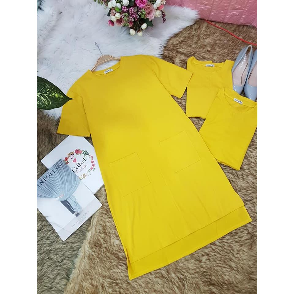 ĐẦM SUÔNG 2 TÚI PHỐI NÚT XINH