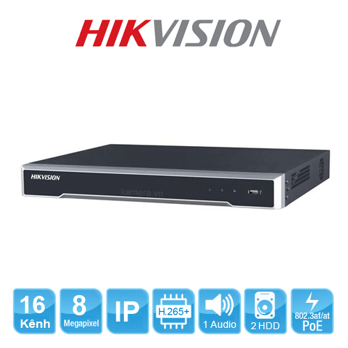 Đầu ghi hình camera IP Ultra HD 4K 16 kênh HIKVISION DS-7616NI-K2/16P - Hàng chính hãng