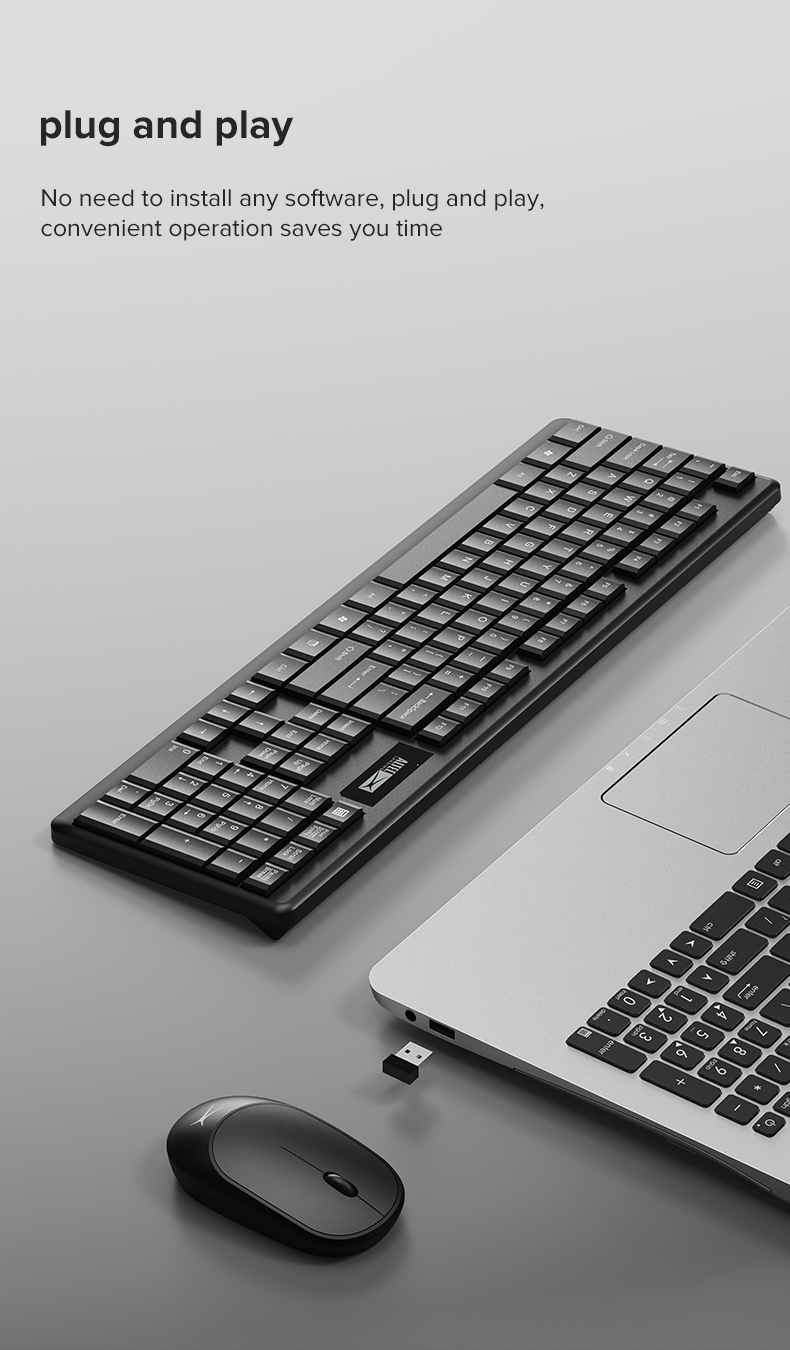 COMBO BÀN PHÍM CHUỘT KHÔNG DÂY ALTEC ALBC 6314,KEYBOARD MOUSE WIRELESS 2.4G 1200DPI-HÀNG CHÍNH HÃNG