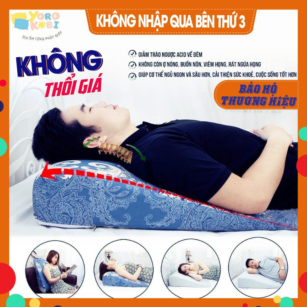 GỐI TRÀO NGƯỢC DẠ DÀY NGƯỜI LỚN YOROKOBI, KÍCH THƯỚC CAO 60*60*16CM (Bo tròn), THÍCH HỢP VỚI NGƯỜI BỊ TRÀO NGƯỢC ACID, Ợ CHUA, THOÁI HÓA CỘT SỐNG CỔ, HÀNG THƯƠNG HIỆU