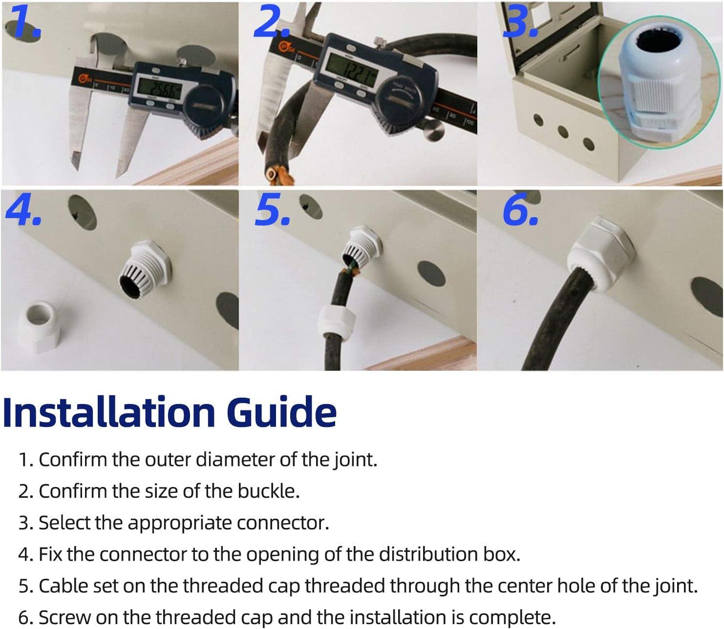 32 Chiếc Chống Nước Tuyến Cáp, Gioăng Cao Su Tuyến Cáp, Có Thể Điều Chỉnh Tuyến Cáp, Xám Tuyến Cáp, M11, M16, M21, M25
