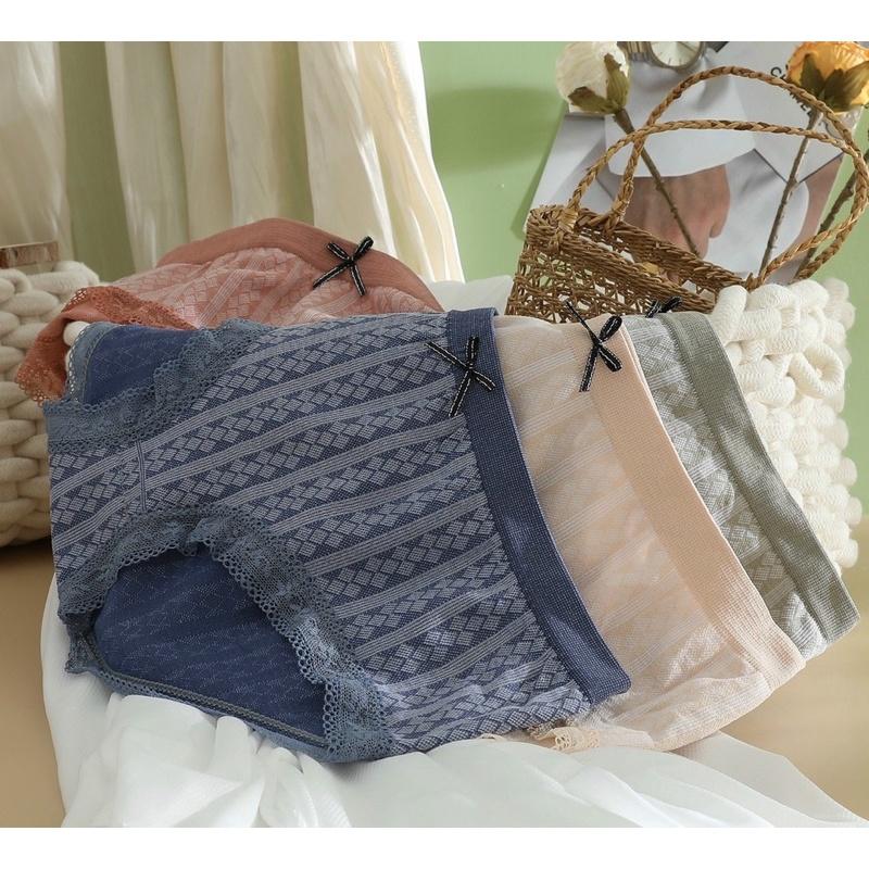 Quần Lót Cotton Viền Ren Kẻ Caro Dễ Thương Mẫu Mới