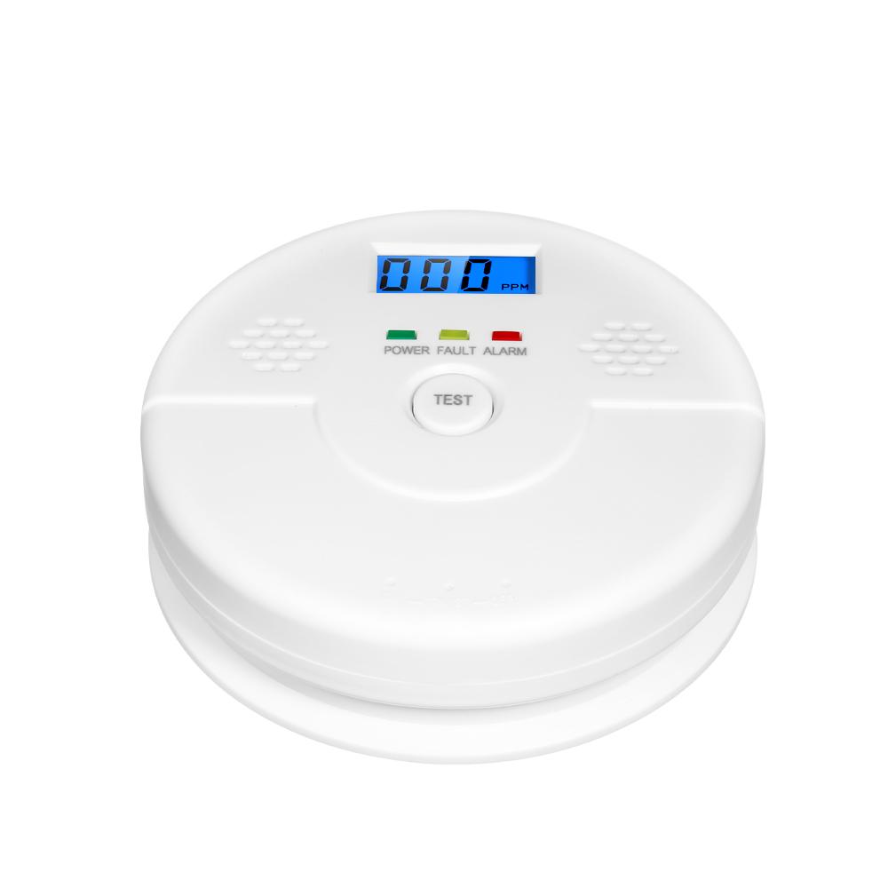 Máy dò khí cảnh báo carbon monoxide màn hình lcd bộ nhớ đỉnh cao 9v cảm biến có dây sử dụng pin 9v