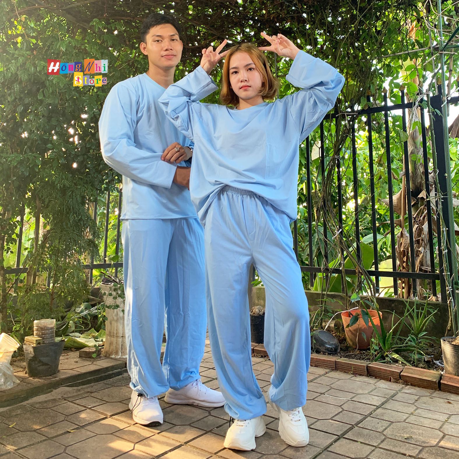 Quần Jogger Basic Ulzzang Unisex Jogger Trơn Dây Rút Lai Ống Rộng Màu Xanh Dương - MM