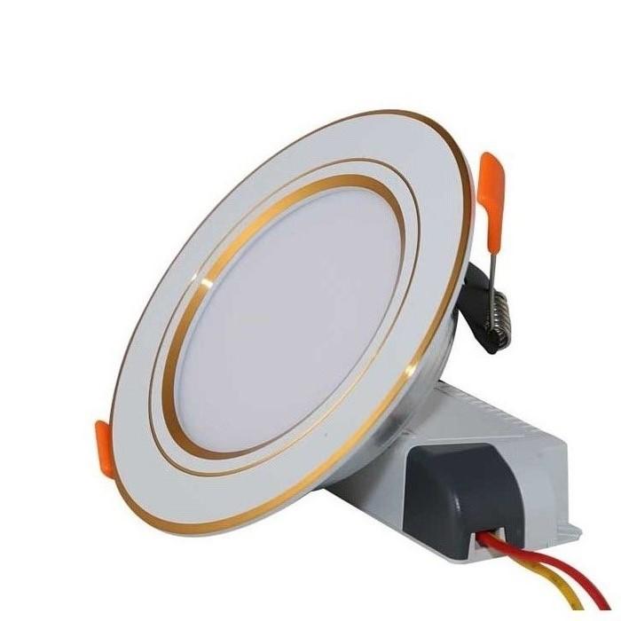 Đèn LED âm trần 7W Rạng Đông, khoét lỗ 90, vỏ nhôm đúc - (Viền vàng/ viền bạc)