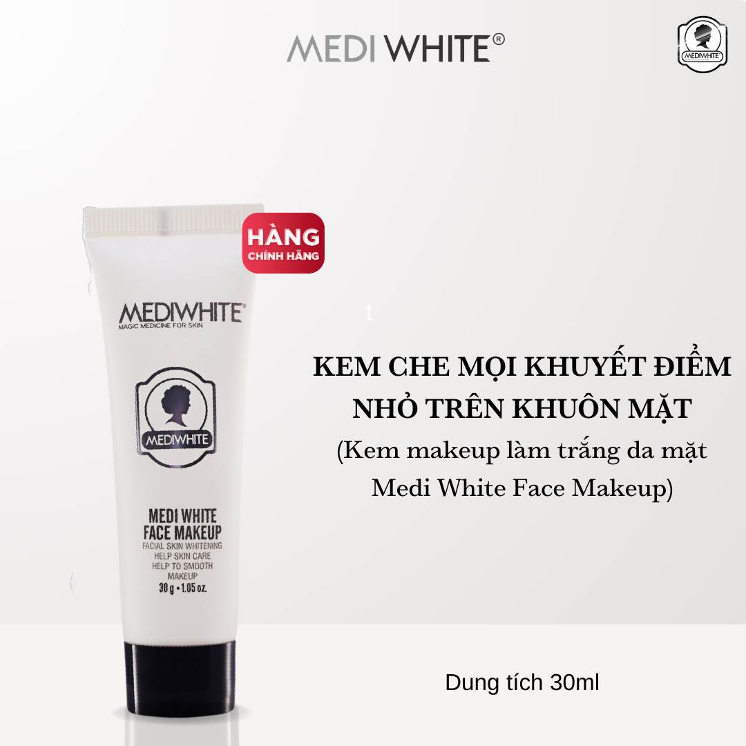 Kem Che Khuyết Điểm Medi White Face Makeup Kích Trắng Da Dưỡng Ẩm Bearberry Vitamin C - E