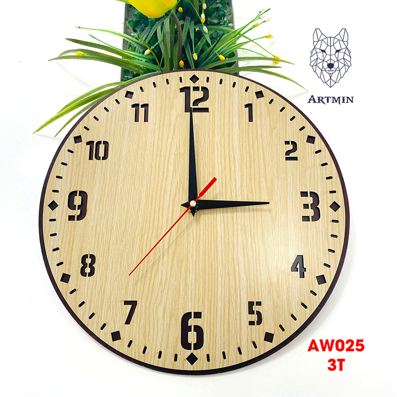 AW025 - Đồng Hồ Gỗ Treo Tường – Décor Trang Trí New Design