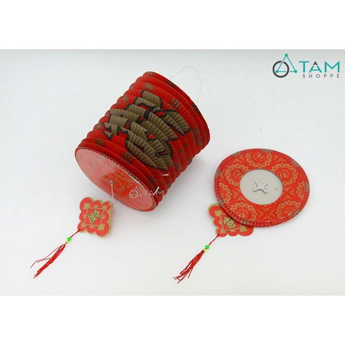 Combo 4 Lồng đèn giấy xếp màu đỏ chữ Phước số 06