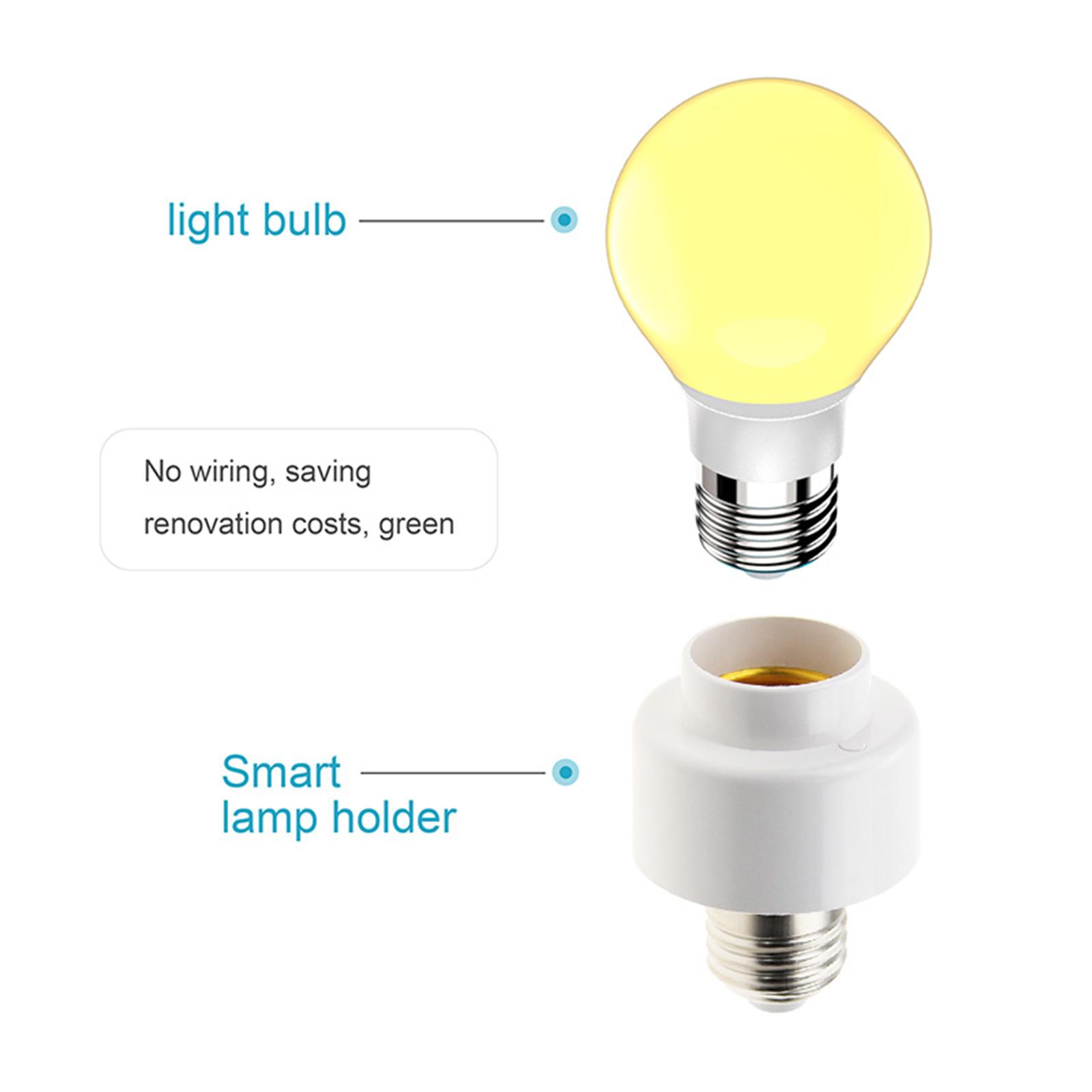 Tuya Smart Slampher WiFi Smart Light Bulb Holder E27 Wireless Lamp Holder Real Timer for Smart Home Compatible with Amazon Alexa and for Google Home