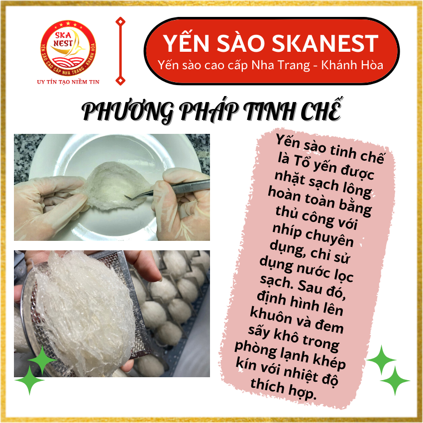 Yến sào tinh chế nhiều sợi dài. Tổ yến sào nguyên chất ngon tuyệt