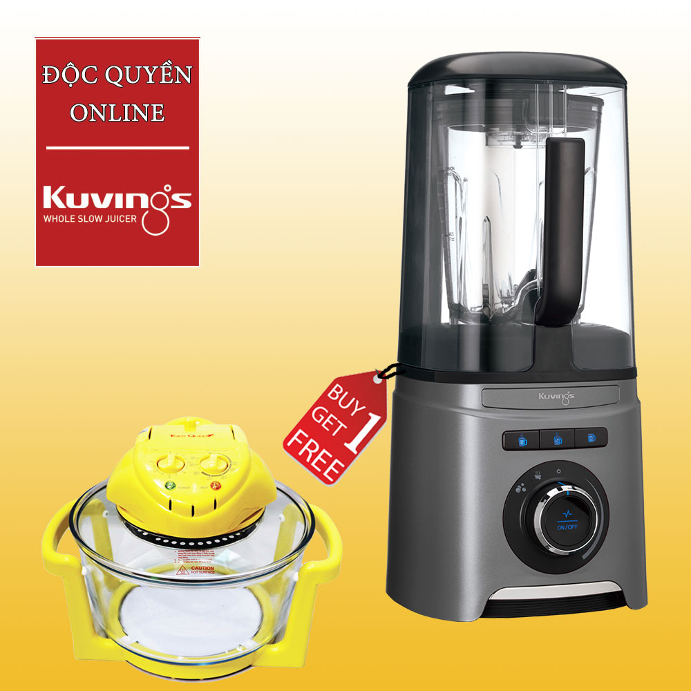 Máy xay sinh tố chân không Kuvings SV-400MB Màu Bạc - TẶNG 1 LÒ NƯỚNG THỦY TINH TIGER AX-777MV - Hàng chính hãng