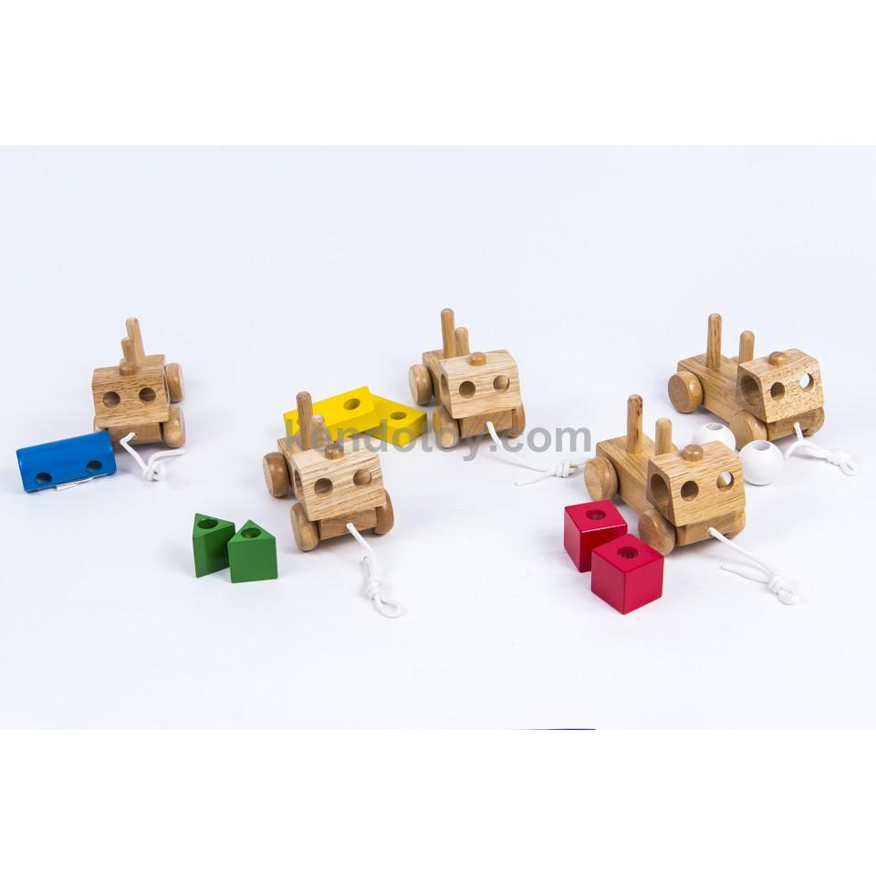 Đồ chơi gỗ vui mà học | 5 Xe chở khối