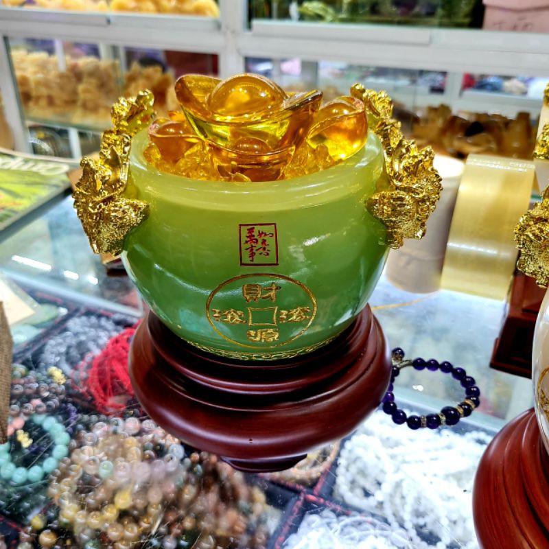 Bát Tụ Bảo Đá Ngọc Chiêu Tài Lộc, kích thước 15cm, Có đế đẹp