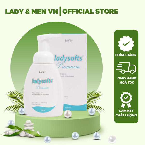 Bọt rửa phụ khoa phụ nữ Ladysofts Premium Laclé 250ml hỗ trợ dưỡng ẩm, làm sạch, cân bằng pH - Lady &amp; Men Viet Nam