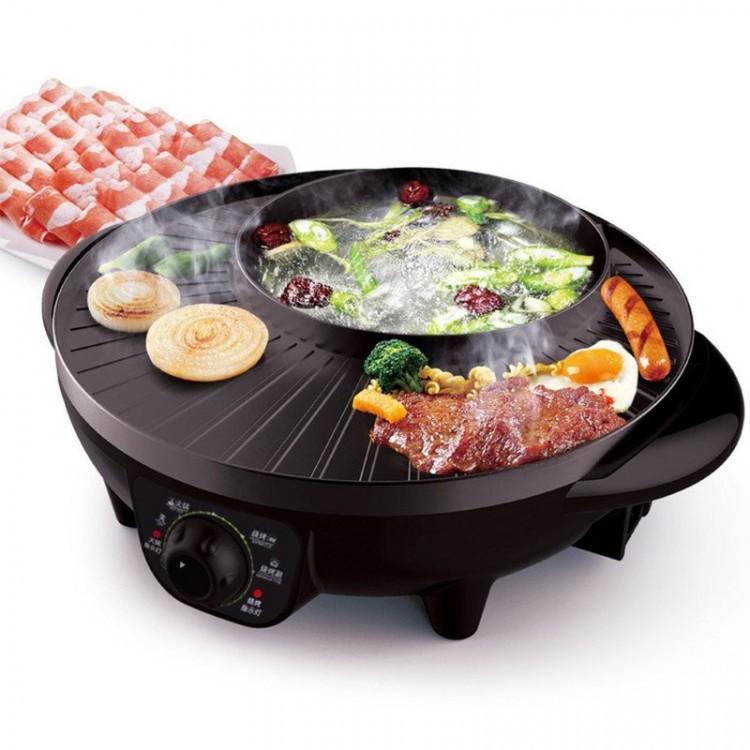 Bếp lẩu nướng tròn đa năng 2in1 1600W đường kính 38cm 1.8L