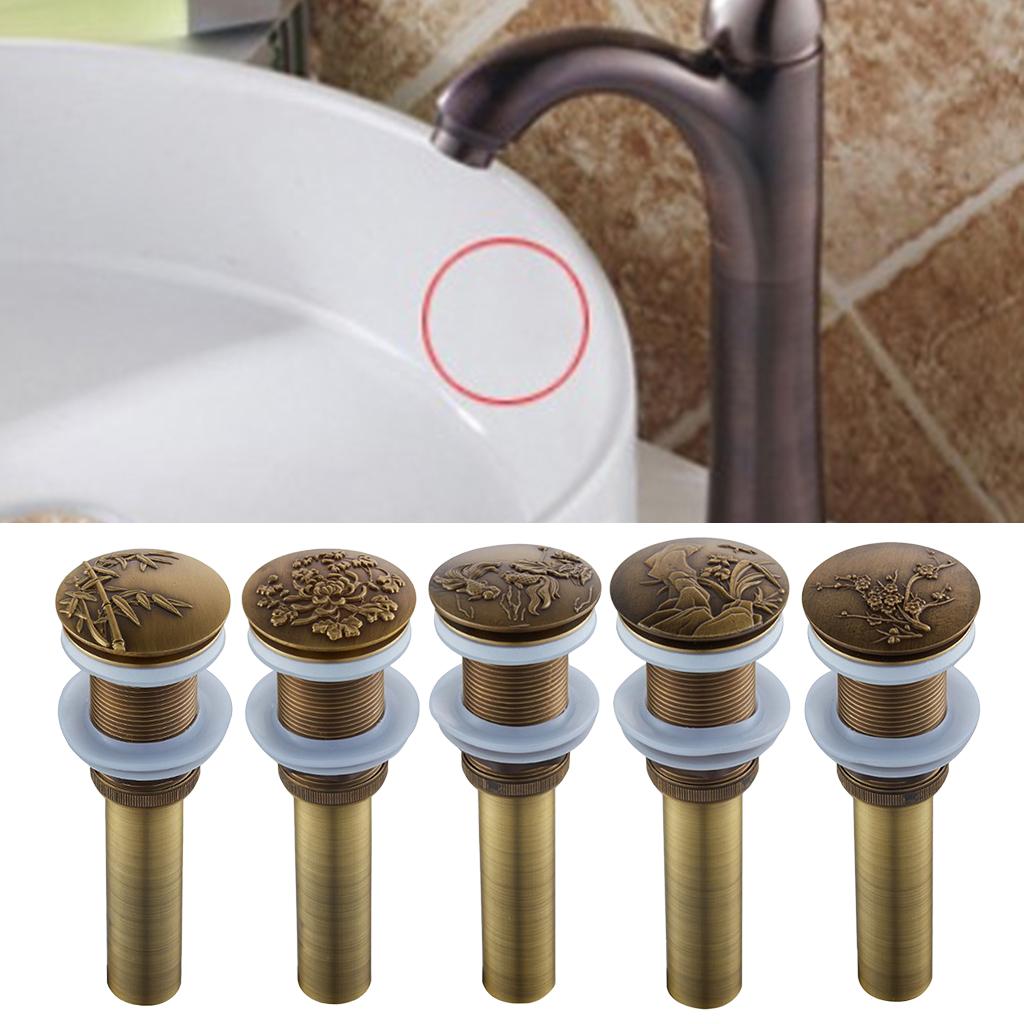 Bathroom Sink Up Drain Assembly without Overflow, Durable, Bamboo