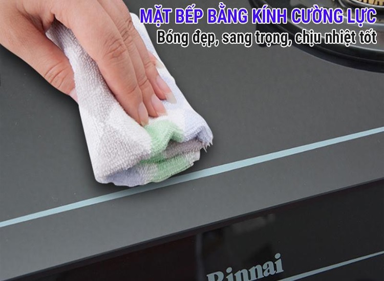 Bếp gas 7 tấc Rinnai RV-7 Double Glass , Chén đồng có đầu hâm tiết kiệm gas - Hàng chính hãng