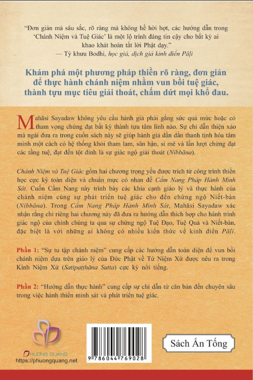 CHÁNH NIỆM VÀ TUỆ GIÁC - Phương Pháp Mahāsi - Mahasi Sayadaw -