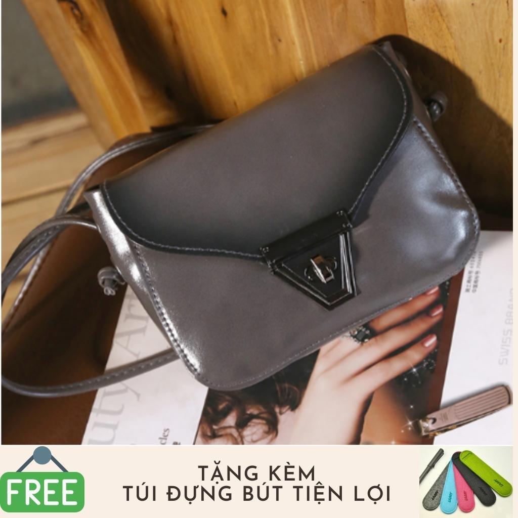 Túi nữ thời trang 208153 xám tặng túi đựng bút tiện lợi
