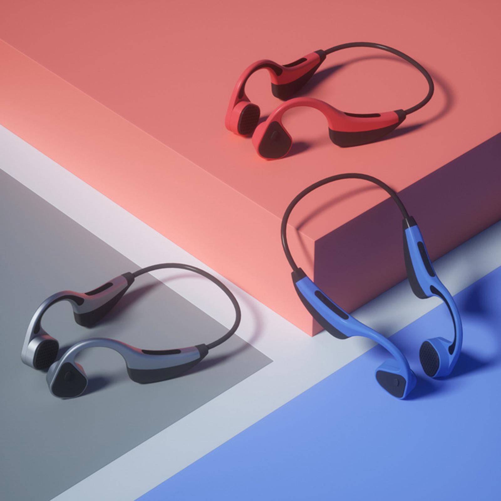 Bone Conduction Swimming Headphones Bluetooth 5.0 IP67 Waterproof Wireless Open Ear Headset for Swimming Running Cycling Driving Gym