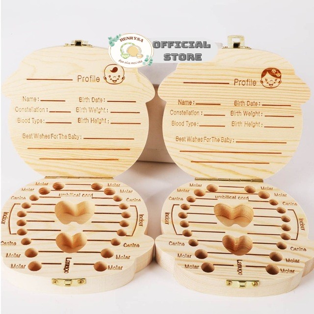 Hộp gỗ đựng răng sữa cho bé lưu giữ kỷ niệm