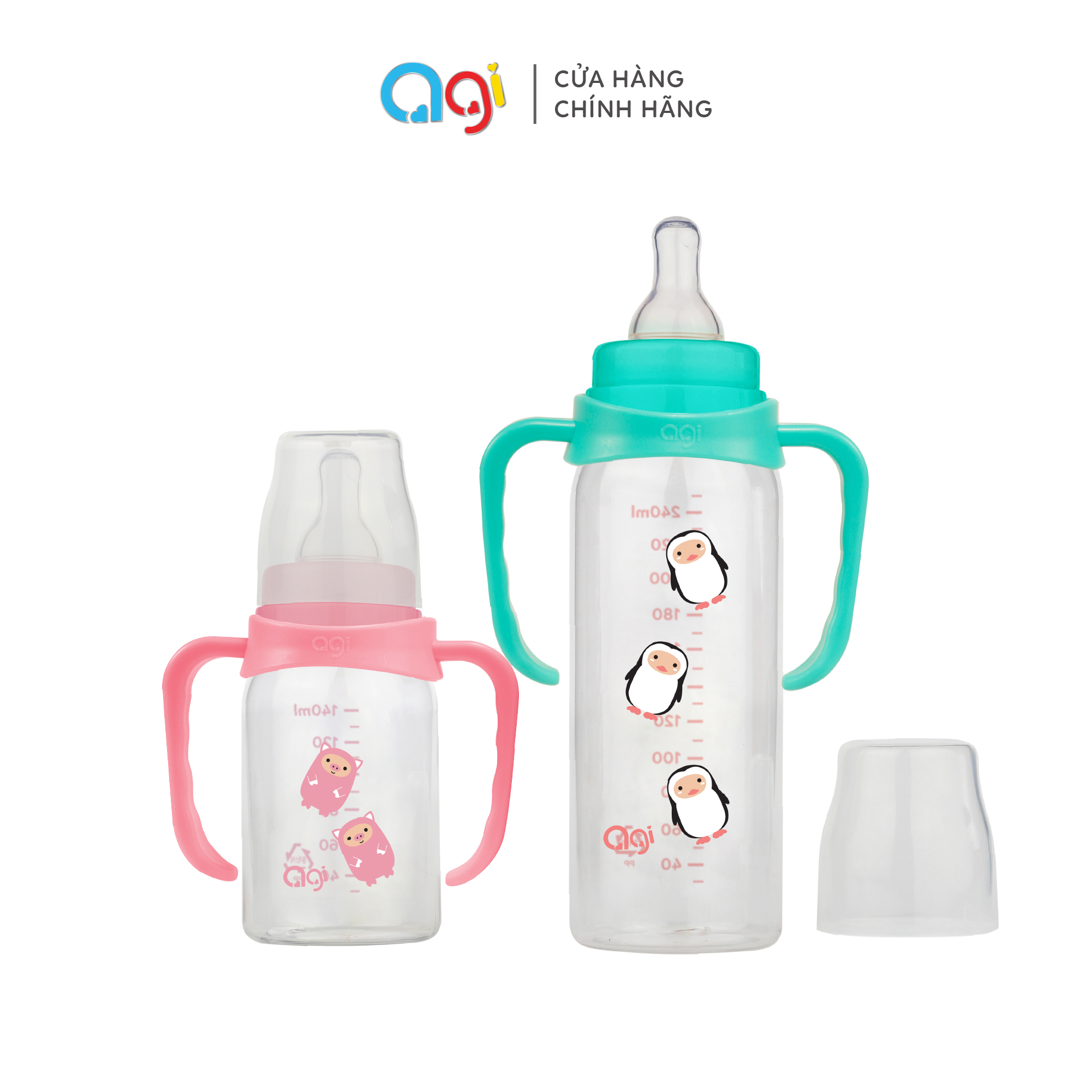 Combo 2 bình sũa PP tay cầm Agi (140ml+250ml)