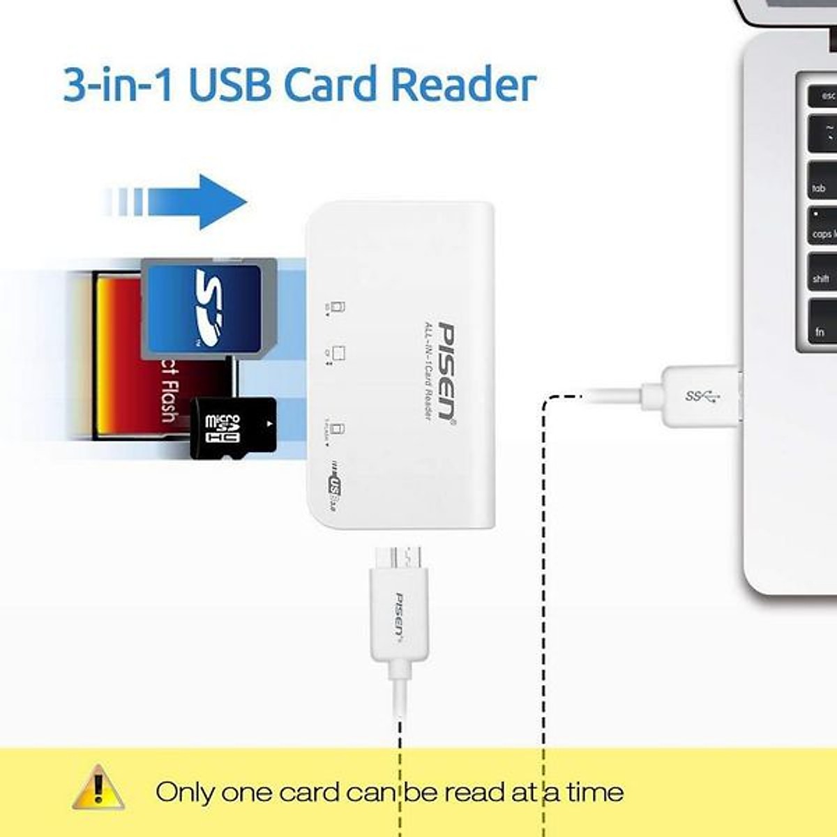 Đầu đọc thẻ nhớ Pisen All-In-1 USB 3.0 - Hàng Chính Hãng