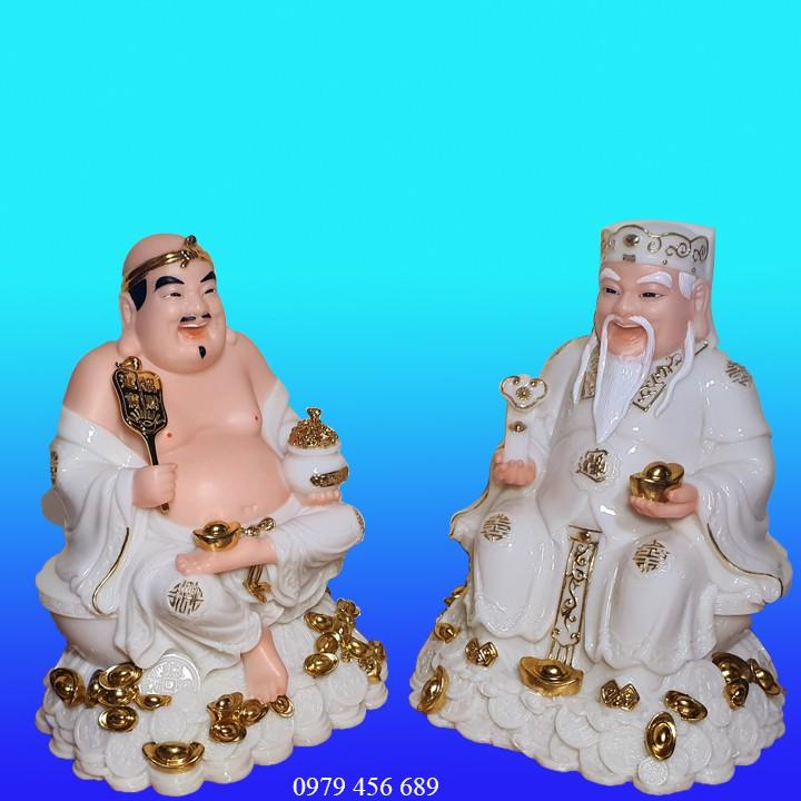 Cặp tượng thần tài ông địa đá cao cấp 12 inch