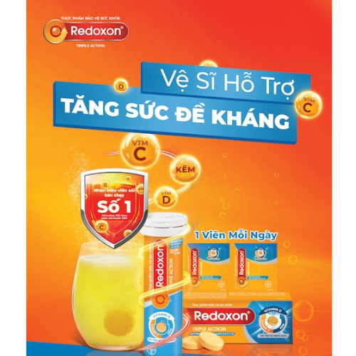 Viên Sủi Bổ Sung Vitamin C, D, Và Kẽm Redoxon Triple Action tăng sức đề kháng 10 Viên