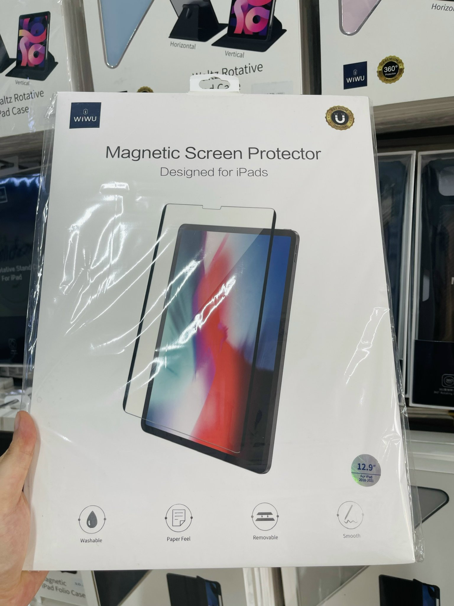 Miếng dán màn hình Wiwu từ tính Magentic Screen Protector dành cho Ipad Cảm ứng nhạy, full cover, chống vỡ cảm ứng - Hàng Chính Hãng