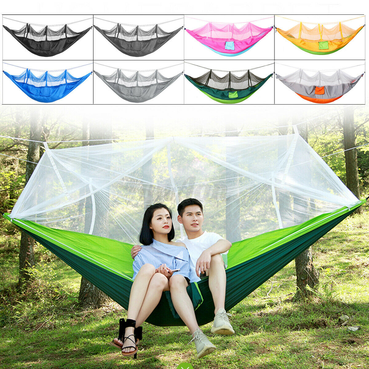 Võng du lịch có mùng chống muỗi 1-2 người Outdoor Camping Hammock Hanging Bed