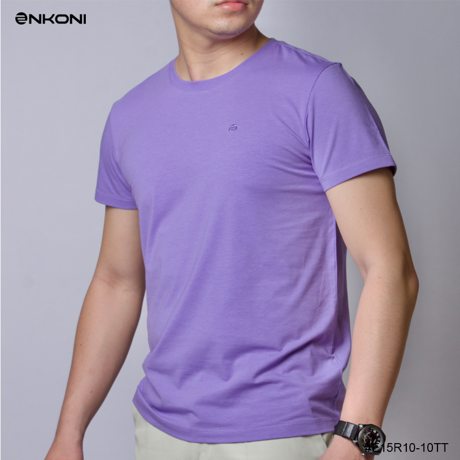 Áo Thun Nam Cổ Tròn Cotton Thoáng Mát Tím Trơn