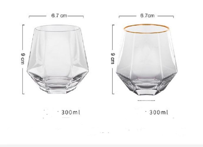 Ly Thủy Tinh Deli Hexagon Rock glass 310ml | Thủy Tinh Cao Cấp