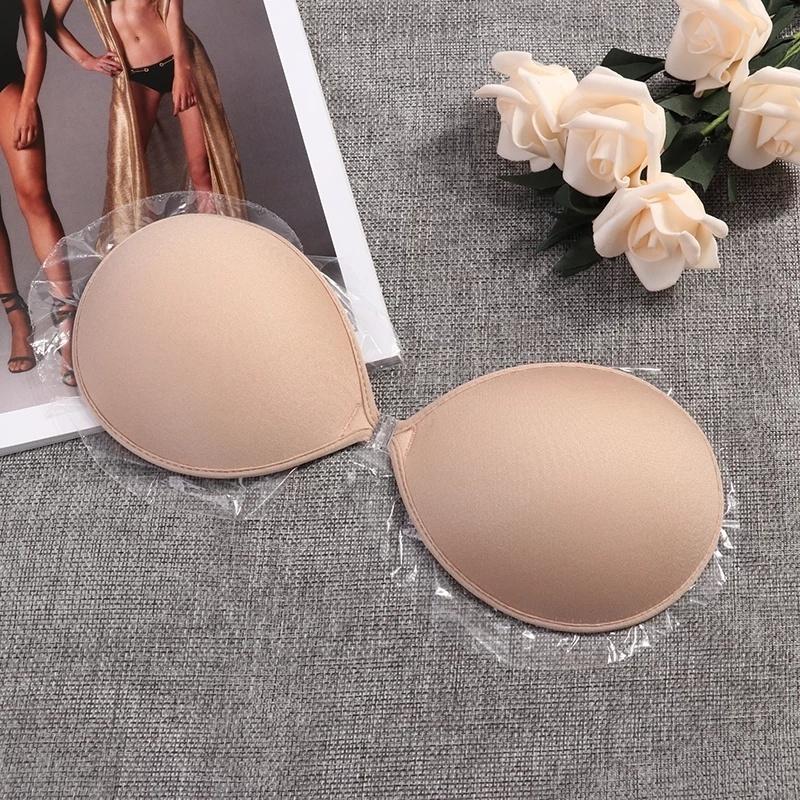 Sexy Backless Self Adhesive Silicone Push Wings Bra/ Solid Color Strapless Gather Underwear/ Comfortable Soft Seamless Chest Enhancer Lingerie